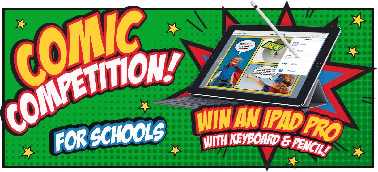 Comic competition for schools banner