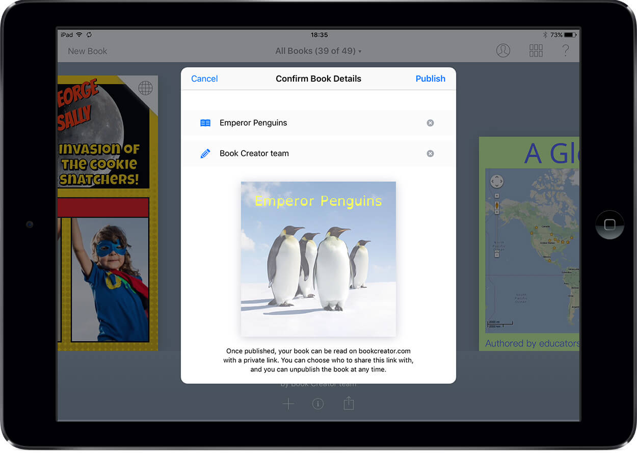 Publishing online with Book Creator