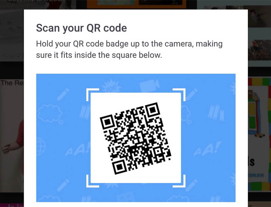 Signing into Book Creator with a QR code